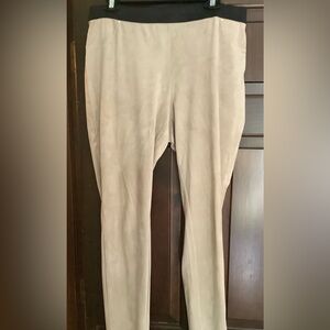 Calvin Klein Tan Sueded pant or Legging. Size Large black elastic waist …